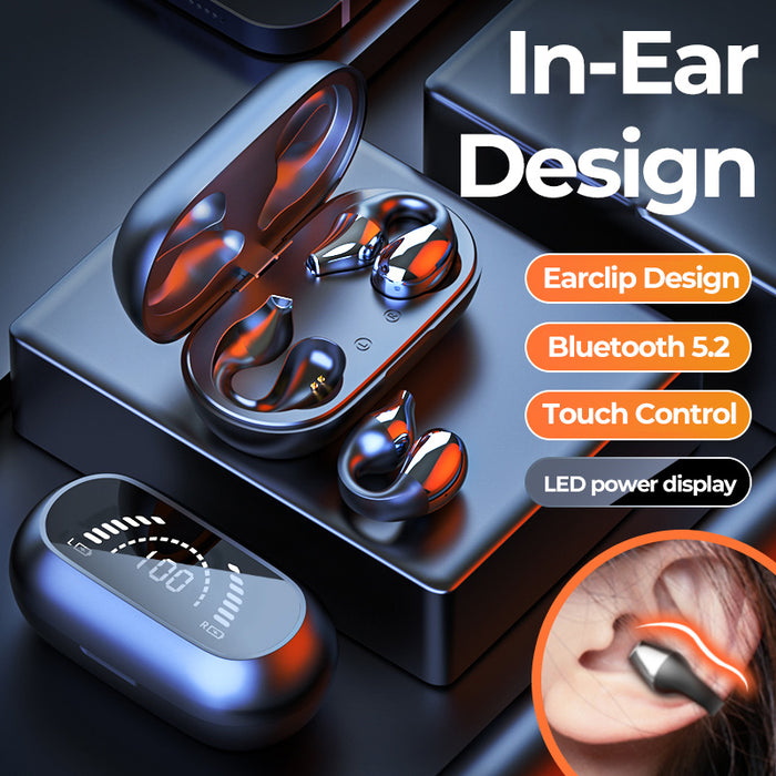 Clip d'oreille casque à Conduction osseuse Bluetooth 5.2 HIFI sans fil écouteur tactile mains libres sport suppression du bruit casque avec micro