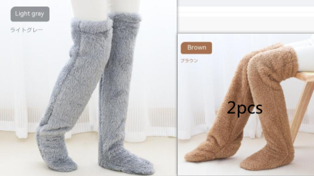 Calzini lunghi sfocati alti sopra il ginocchio Calzini invernali caldi e freddi per le gambe del ginocchio Calze resistenti al freddo Calzini per dormire a casa