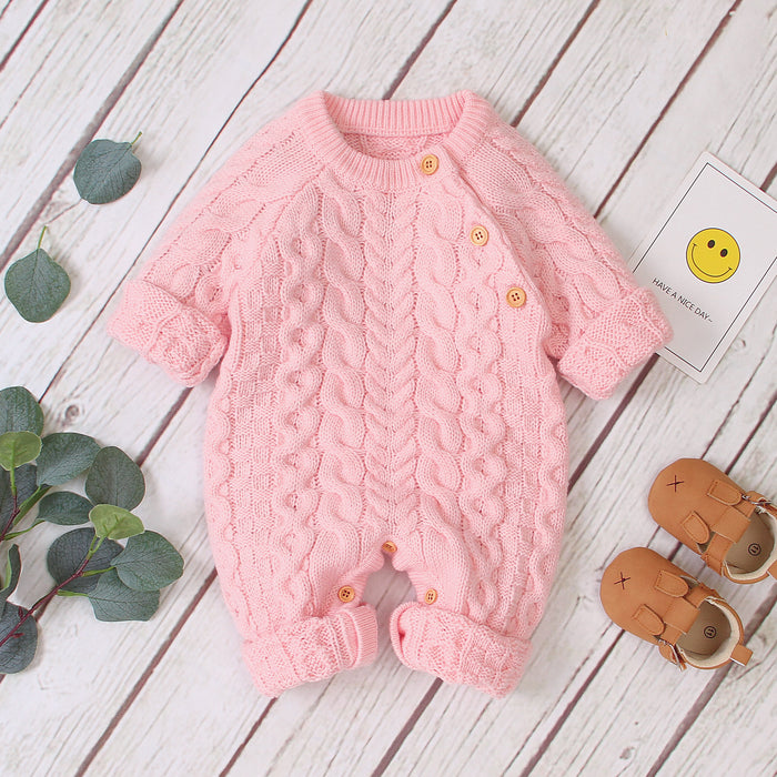 Combinaison bébé tricotée couleur unie