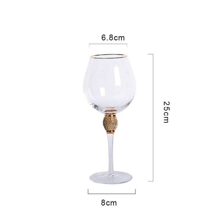 Calice da champagne con vaso da vino in diamante