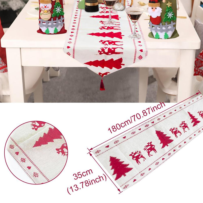 Christmas decorations electric embroidered knitted cloth table runner