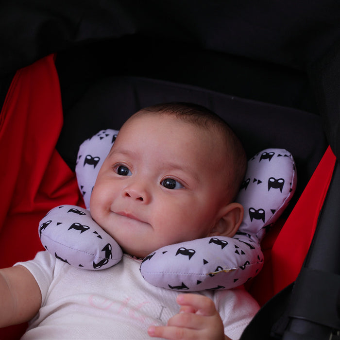 Cuscino per neonati Lettino per bambini Seggiolino di sicurezza a forma di U Protezione per il collo Cuscino per passeggino stereotipato fisso