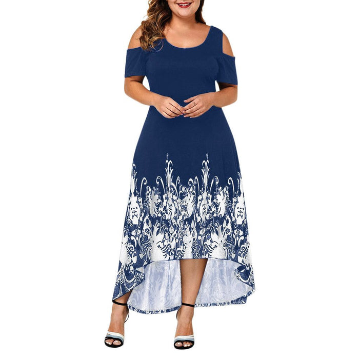 Vestido largo de fiesta de noche de verano de talla grande para mujer XL corto