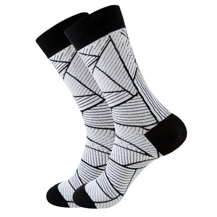 Chaussettes homme rayées chaussettes tube carré chaussettes femme vague