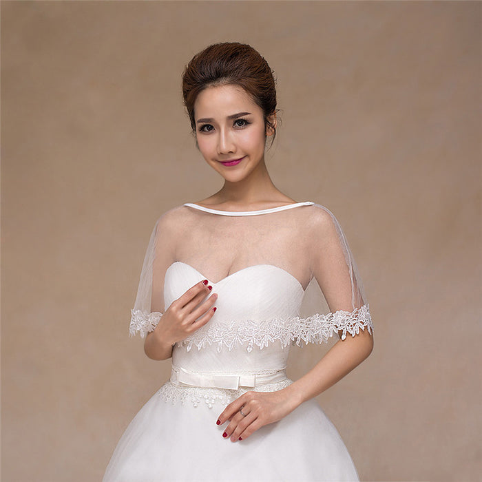 Scialle da sposa Scialle da sposa bianco europeo e americano in pizzo