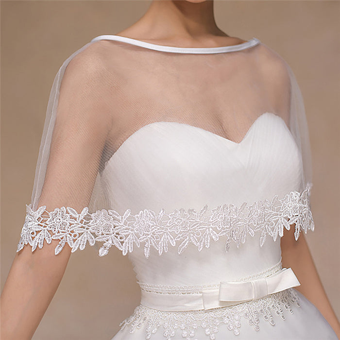 Scialle da sposa Scialle da sposa bianco europeo e americano in pizzo