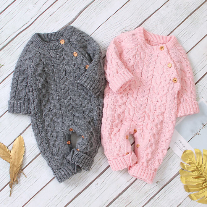 Combinaison bébé tricotée couleur unie