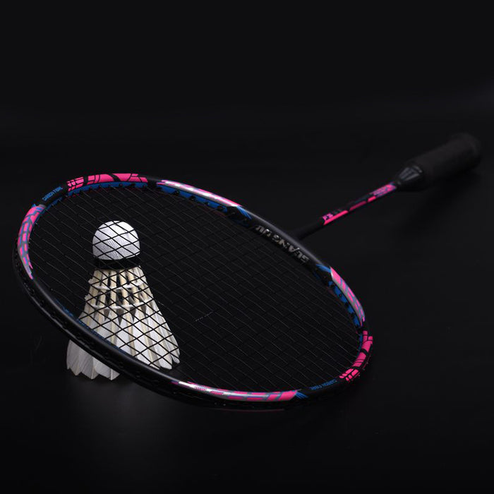 Offensive Badminton Racket With Secondary Reinforcement Of 32 Pounds Of Carbon Fiber