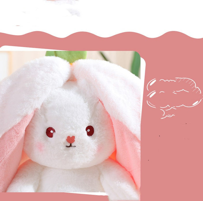 Wanghong mignon se transforme en jouet en peluche de poupée de lapin aux fraises