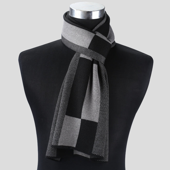 Plaid men scarf knitted scarf