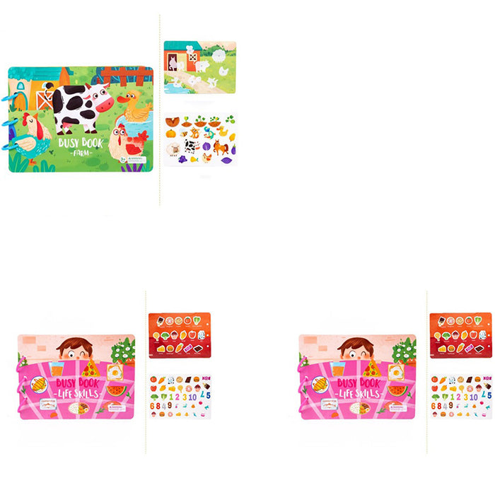 Children's Busy Book Educational Toys Repeated Paste