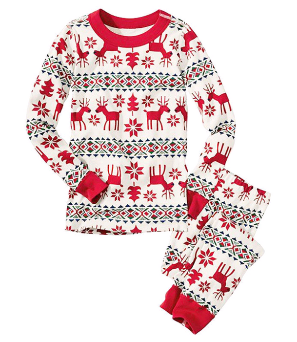 Costume de noël Parent-enfant imprimé, pyjama de Service à domicile deux pièces