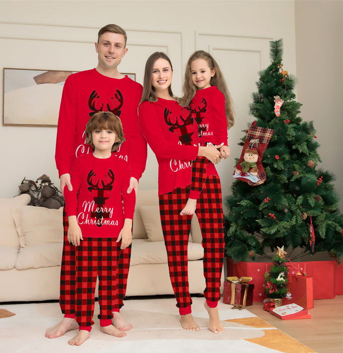 Pigiama coordinato per la famiglia natalizia Set pigiama per le vacanze di Natale Set di pantaloni alci per la famiglia Mamma papà Bambini Bambino