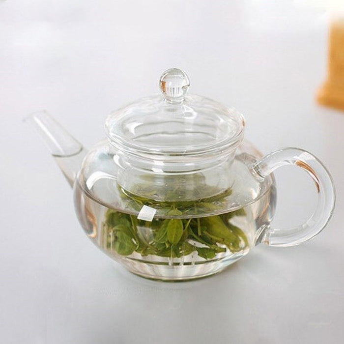 Glass heat-resistant teapot