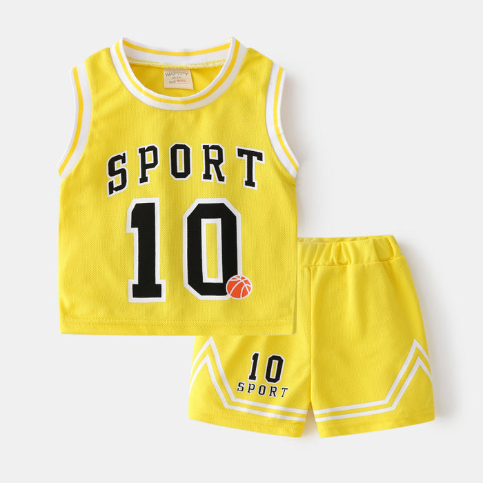 Vêtements de basket-ball pour enfants, costumes, gilet pour bébé, sweat-shirt pour garçons, deux pièces, Style d'été, tendance