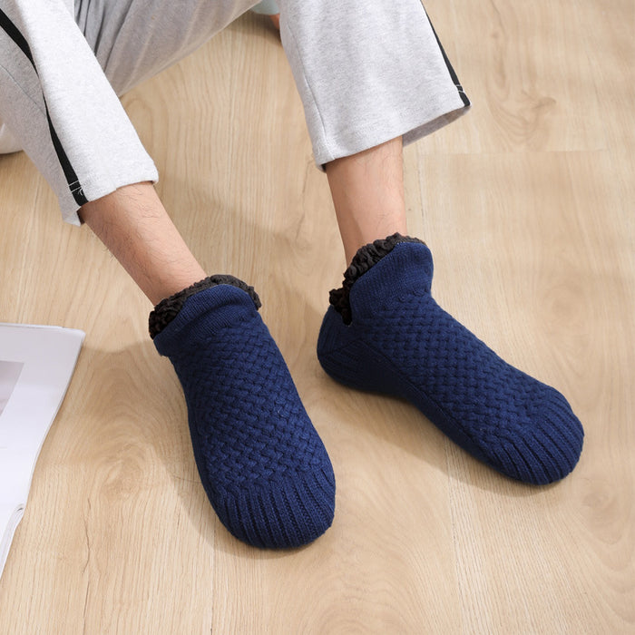 Calcetines de lana de invierno para Mujer, Calcetines gruesos cálidos para el hogar y el dormitorio, zapatillas, calentadores de pies antideslizantes para hombre, Calcetines de nieve para Mujer