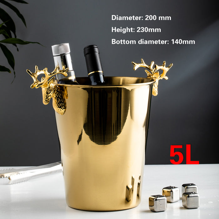 Stainless Steel European Creative Tiger Head Ice Champagne Bucket