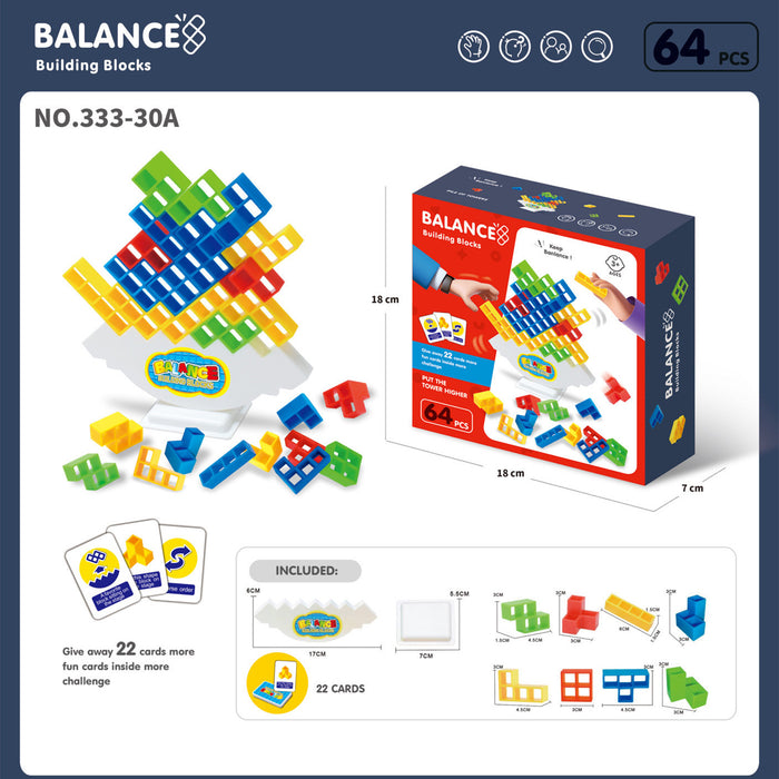 Jeux de société à empiler d'équilibre, blocs de tour pour enfants et adultes, jouets pour fêtes de famille, jeux de voyage, Puzzle pour garçons et filles, blocs de construction