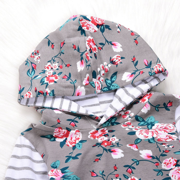 Tenue à rayures florales pour bébé fille