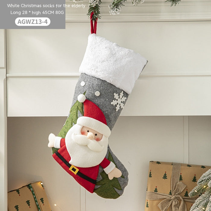 Bolsa de regalo para fiesta, decoración colgante de árbol de Navidad de dibujos animados de Papá Noel de tela