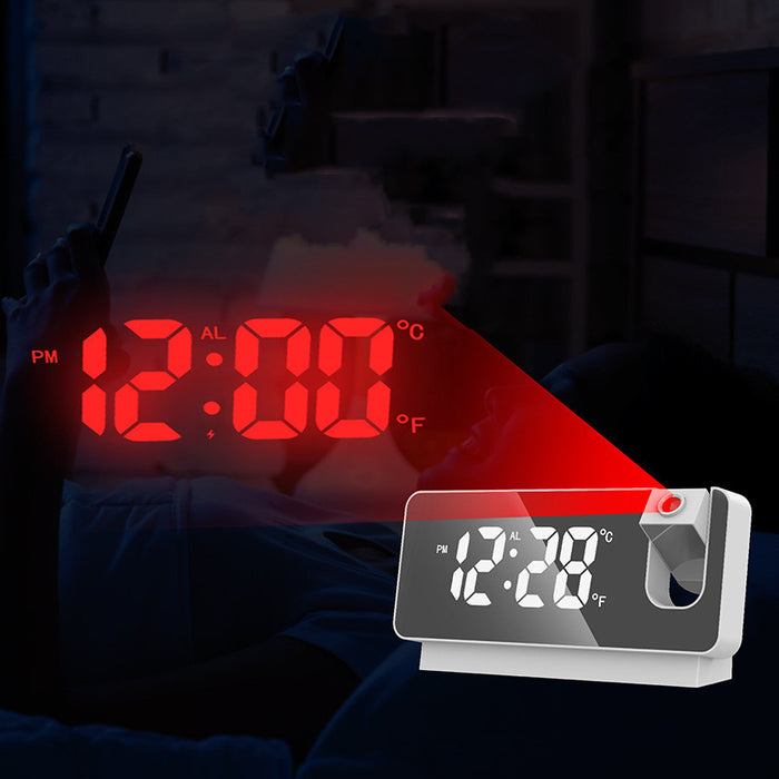 Novo despertador de projeção 3d led espelho relógio exibição com função snooze para casa quarto escritório mesa relógio