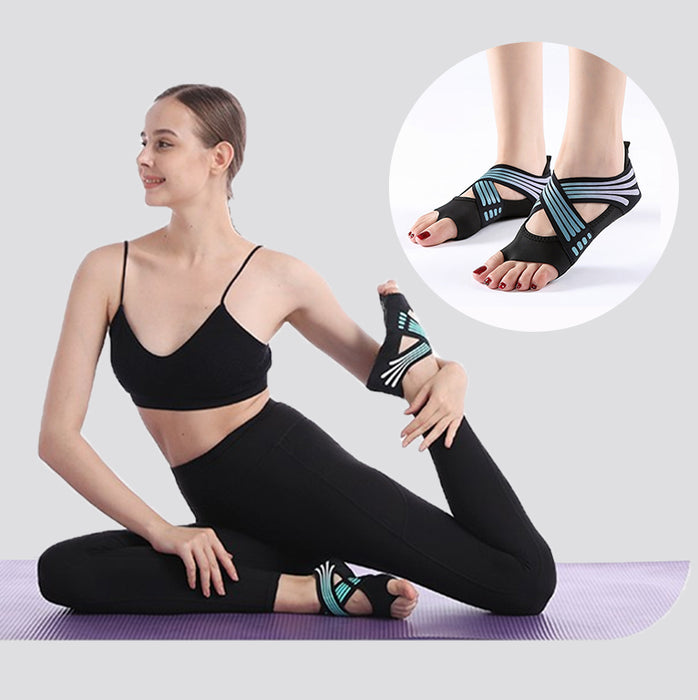 Chaussures de Yoga professionnelles antidérapantes, semelle plate et souple, chaussures de danse, de Fitness, de Ballet, Pilates, chaussettes