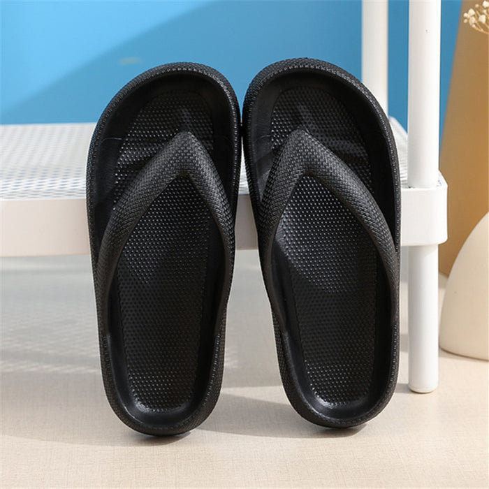 Clip toe sapatos eva chinelos antiderrapantes sola macia flip flops feminino fundo grosso banheiro slides verão