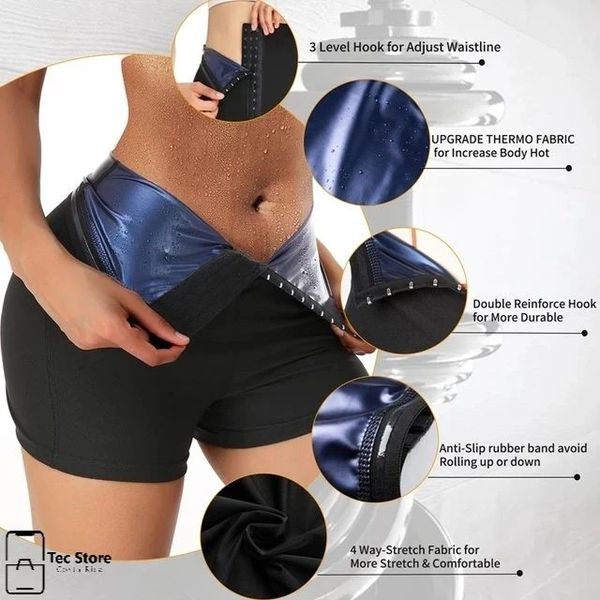 Calças de emagrecimento cintura trainer shapewear barriga quente thermo suor leggings fitness treino suor sauna calças corpo shaper