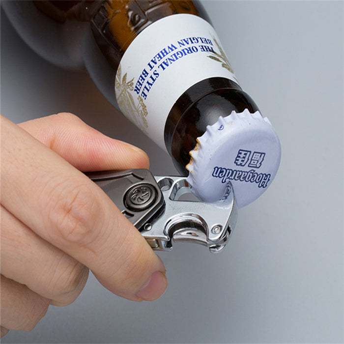 Porte-clés Fidget Spinner 3 en 1 avec couteau de poche, pendentif ouvre-bouteille de bière