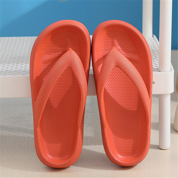 Clip toe sapatos eva chinelos antiderrapantes sola macia flip flops feminino fundo grosso banheiro slides verão