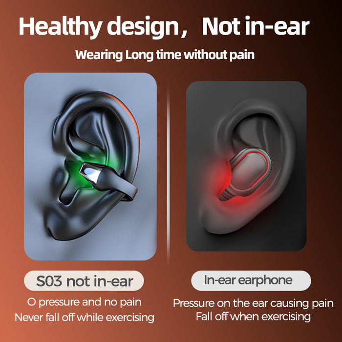 Clip d'oreille casque à Conduction osseuse Bluetooth 5.2 HIFI sans fil écouteur tactile mains libres sport suppression du bruit casque avec micro