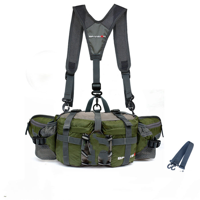 Riñonera táctica multifunción para hombre y mujer, bolso de hombro impermeable, para acampar al aire libre, senderismo, montar, viaje, deporte, tetera