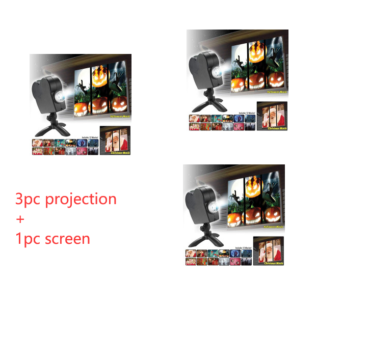 Projecteur Laser Halloween noël 12 films lumière Disco Mini fenêtre projecteur de cinéma maison projecteur intérieur extérieur