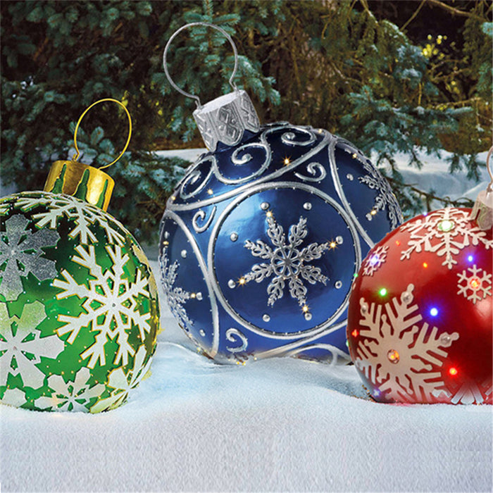 Weihnachten Ornament Ball Outdoor PVC 60CM aufblasbare dekoriert Ball PVC Giant große Kugeln Weihnachtsbaum Dekorationen Spielzeug Ball
