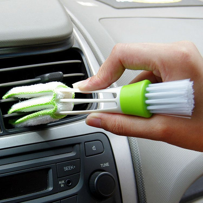 Double head with rag blinds cleaning brush household dust brush dashboard keyboard brush