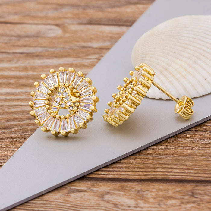 Mode Brief Ohrringe für Frauen Gold Ohrstecker Schmuck