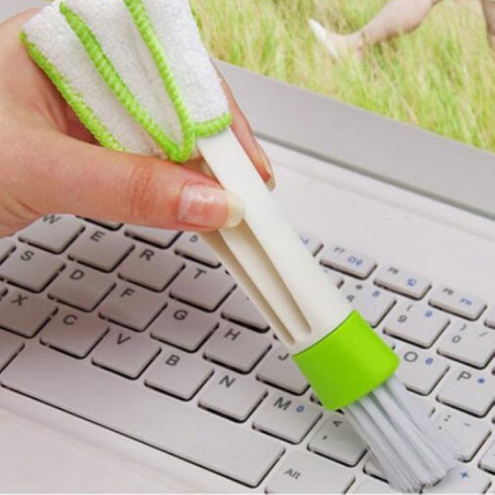 Double head with rag blinds cleaning brush household dust brush dashboard keyboard brush