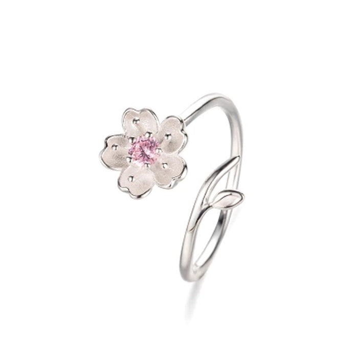 Floral silver jewelry for women