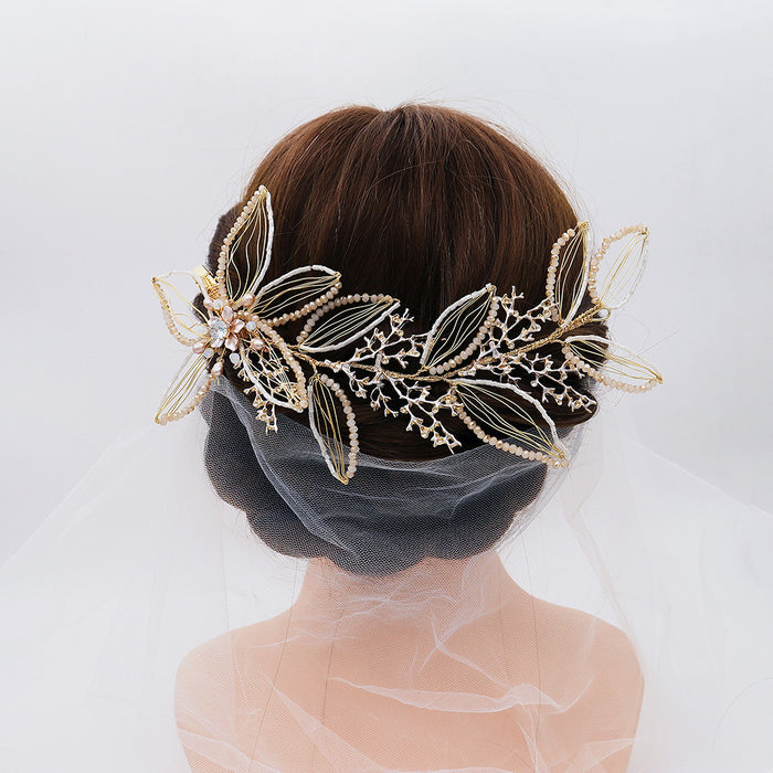 Jewelry pearl flower headpiece