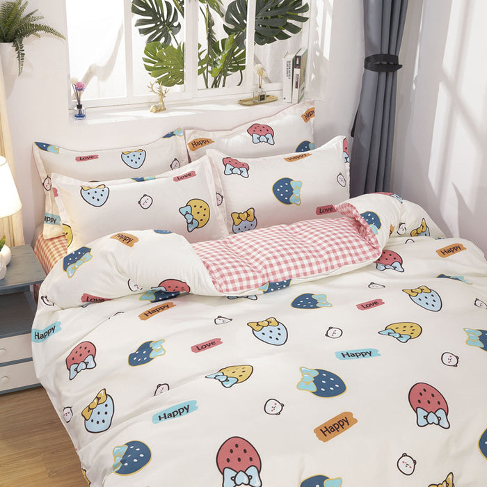 Candy bedding four pieces home textiles washed cotton