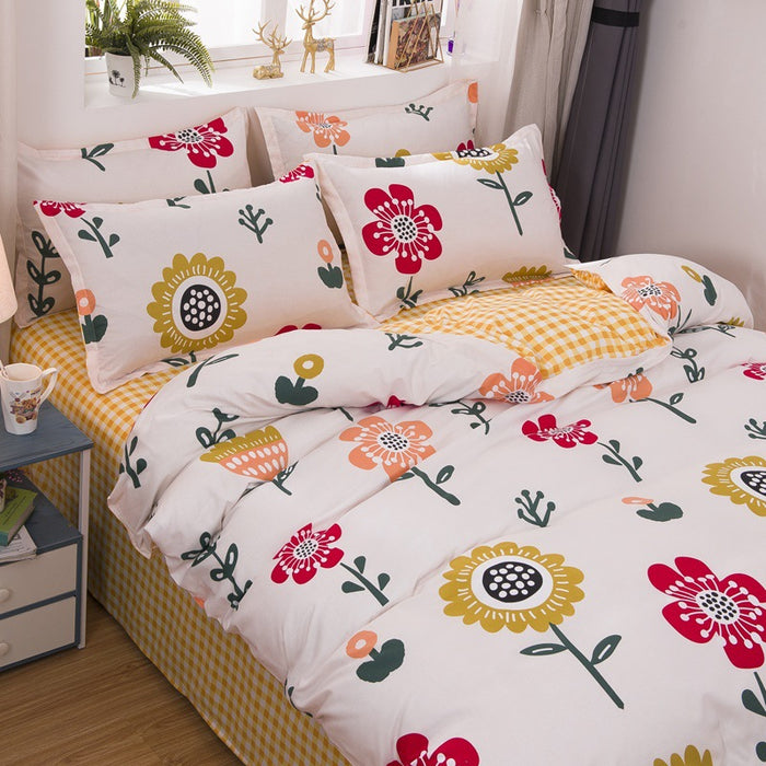 Candy bedding four pieces home textiles washed cotton